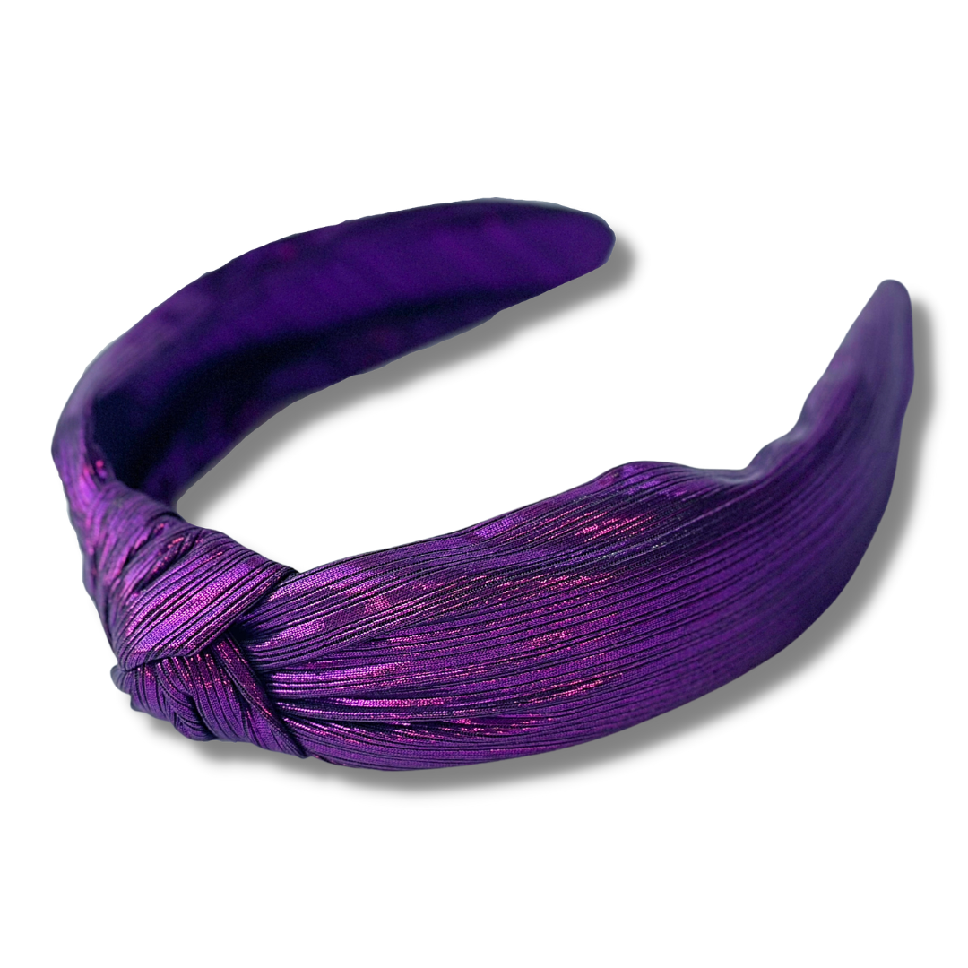 Purple Metallic Knotted Headband