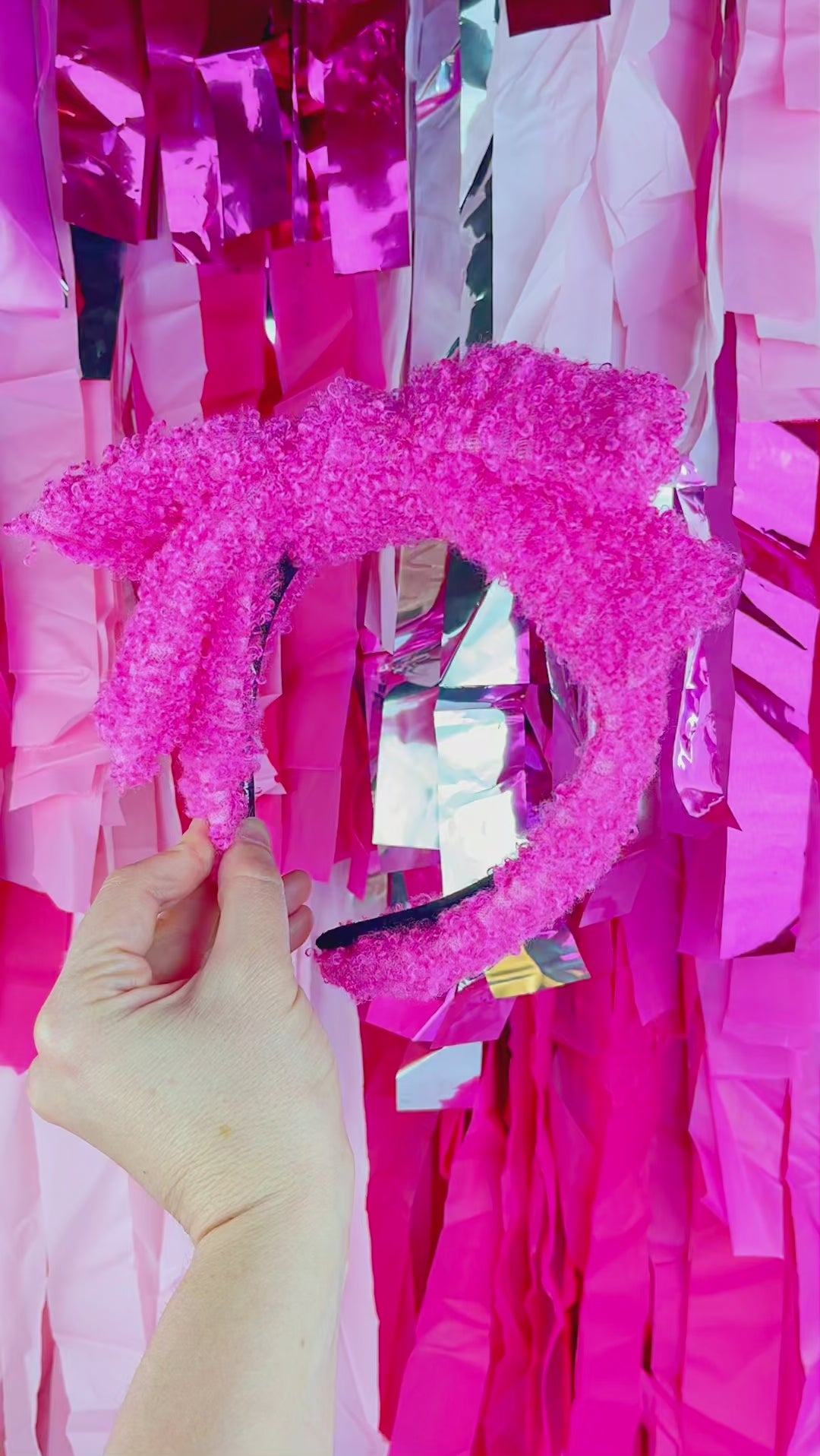 Child Size Hot Pink Boucle Side Bow Headband