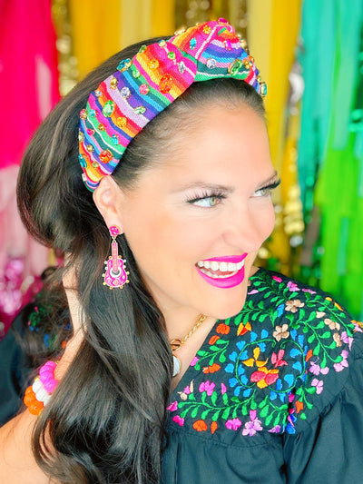 Rainbow Serape Fiesta Crystal Headband