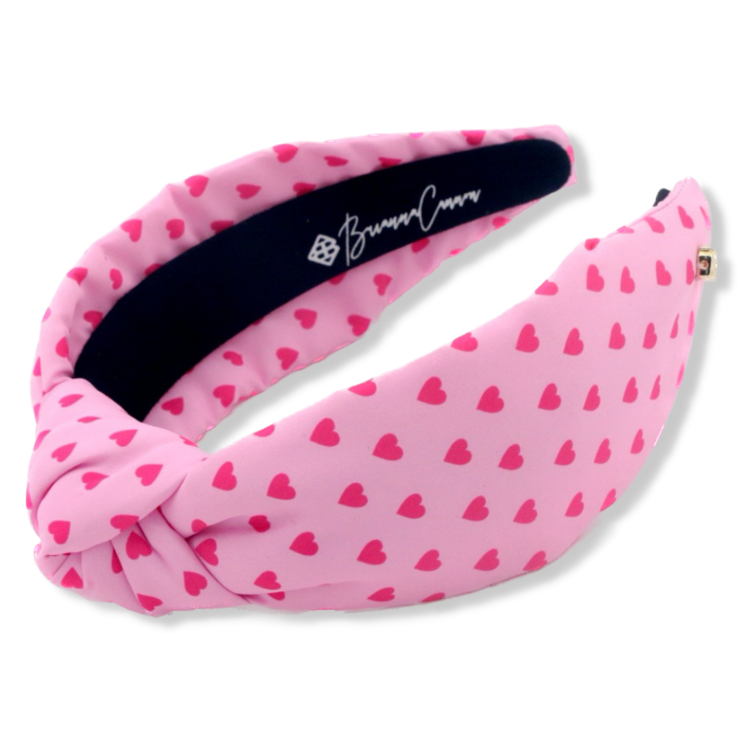 Adult Pink Headband with Heart Print Headband