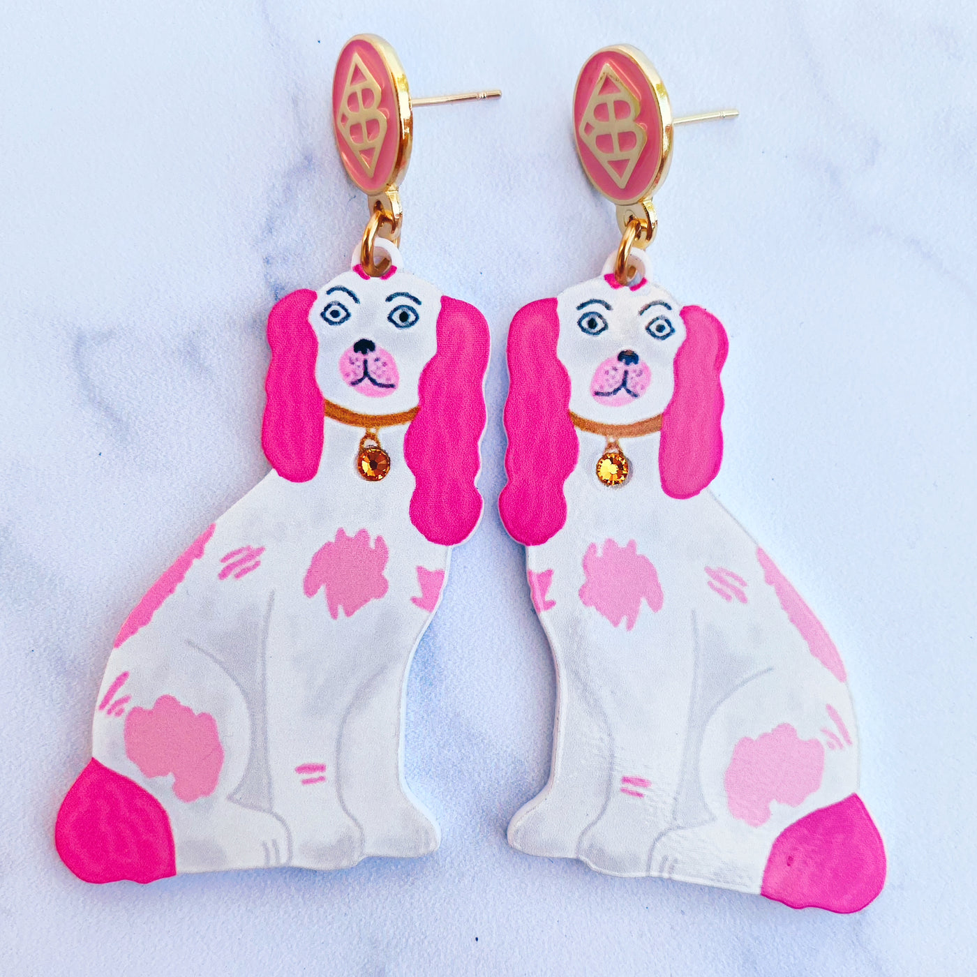 Grandmillennial Collection -  Staffordshire Spaniel Earrings (MULTIPLE COLORS)