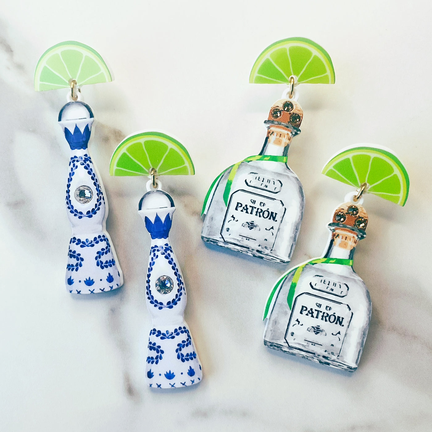 Top Shelf Tequila Earrings with Crystals