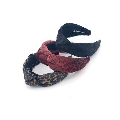 Black and Tan  Leopard Print Knotted Headband