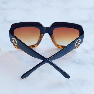 Black and Tortoise Square Frame Brianna Cannon Sunnies